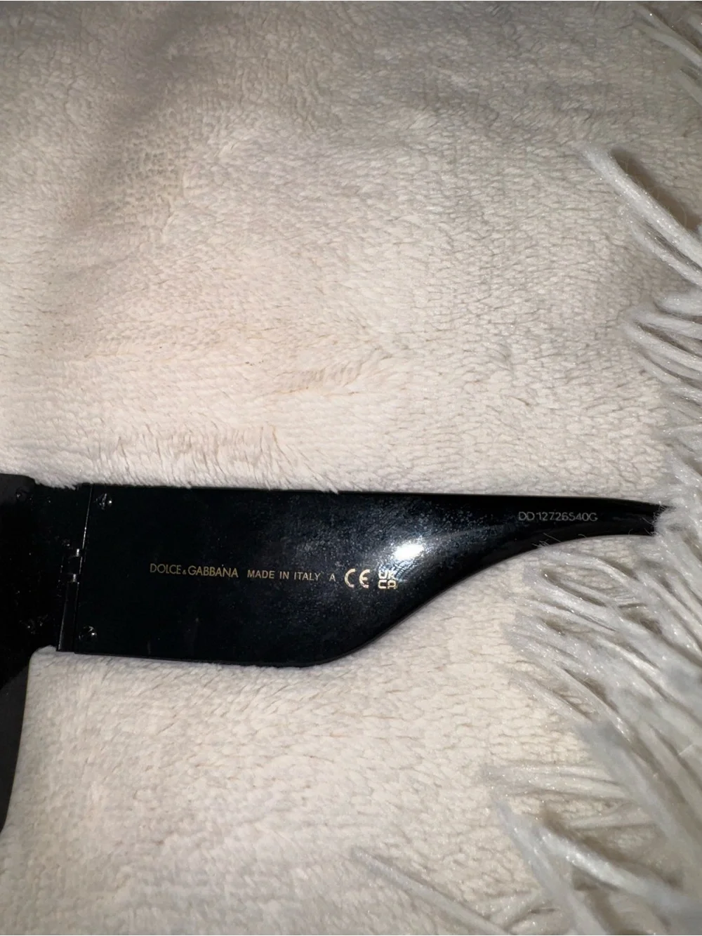 Dolce & Gabbana Black Shield Sunglasses with White Logo